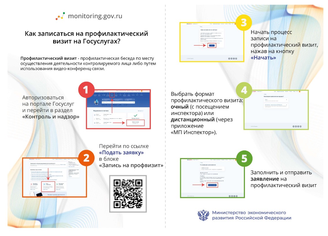 онлайн-запись на проведение профилактического визита и консультации органов контроля (надзора).